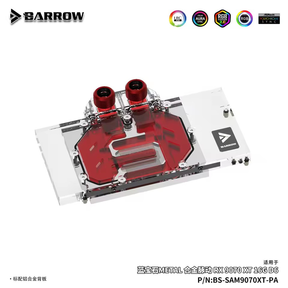 Barrow GPU Water Block For SAP - đánh giá và giá Rx 9070 Xt