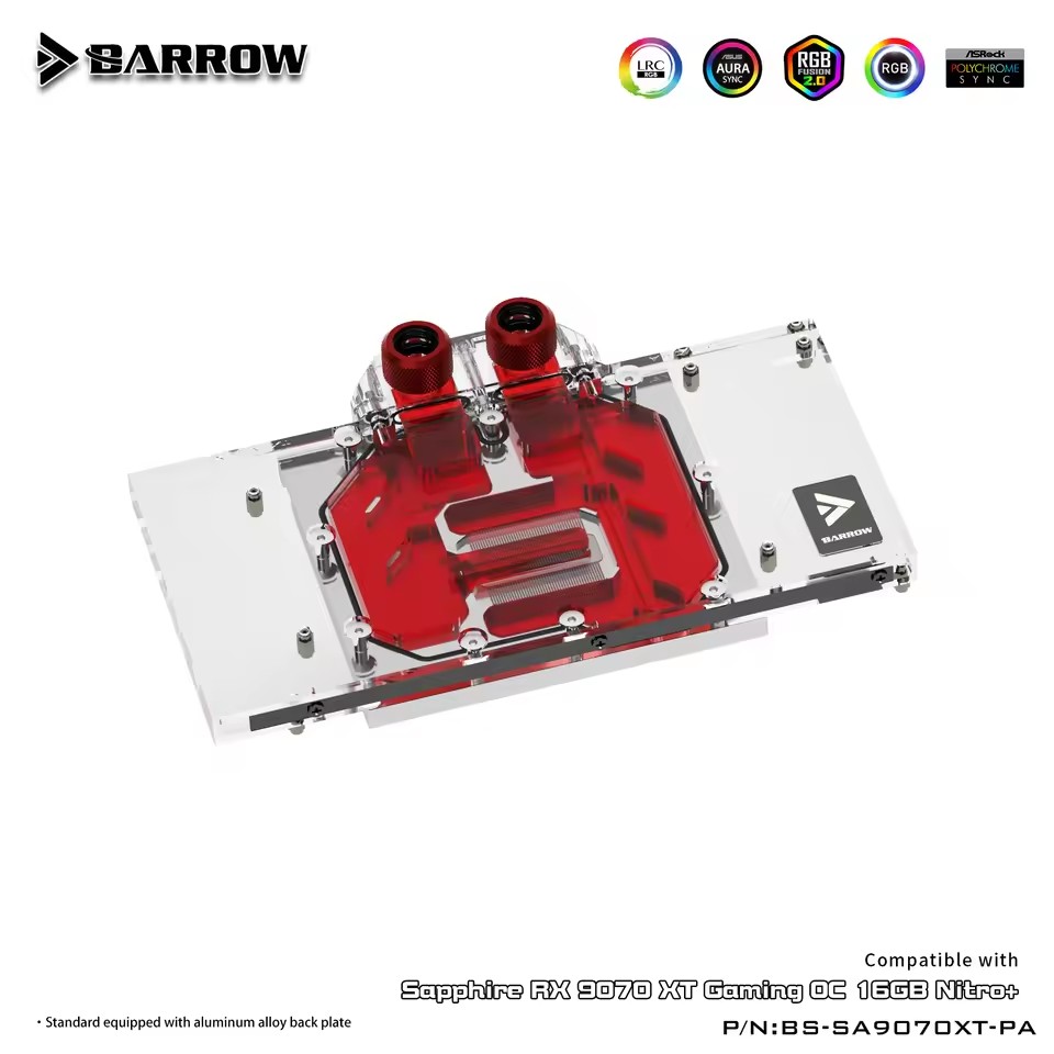 Barrow GPU Water Block For Sap - đánh giá và giá Rx 9070 16Gb
