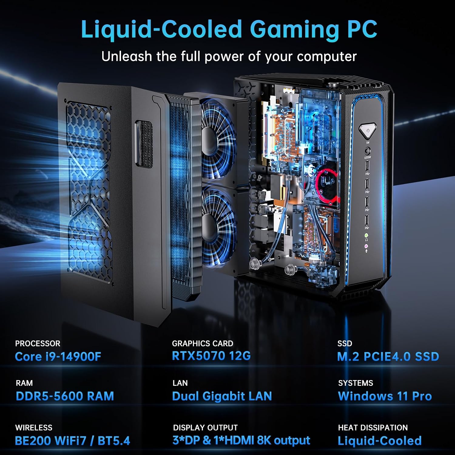 Msecore Liquid Cooling Mini PC - đánh giá và giá Desktop Gaming Gpu 32Gb