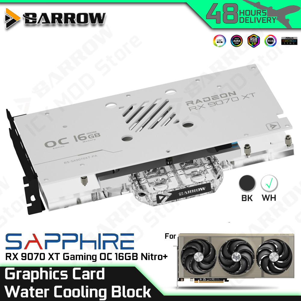 Barrow Graphics Card Water Coo - đánh giá và giá Rx 9070 16Gb