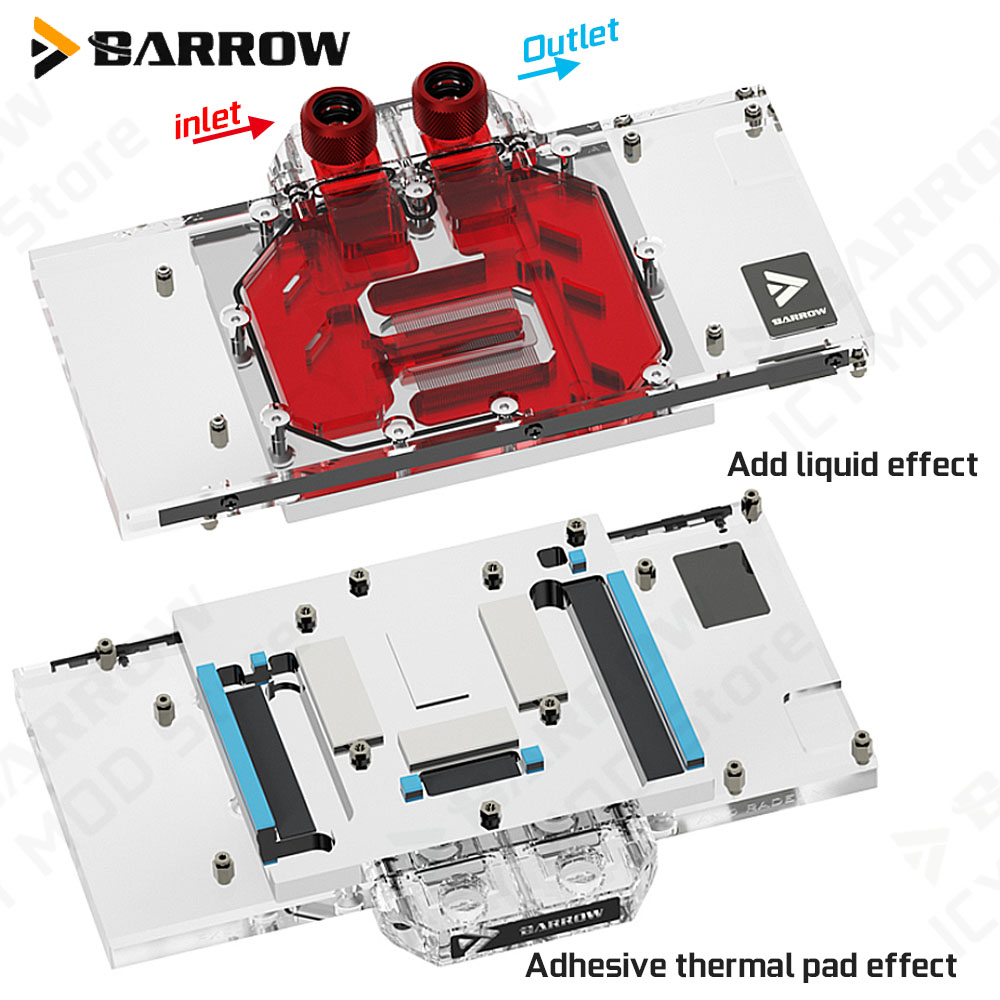 Barrow Graphics Card Water Coo - đánh giá và giá Rx 9070 16Gb