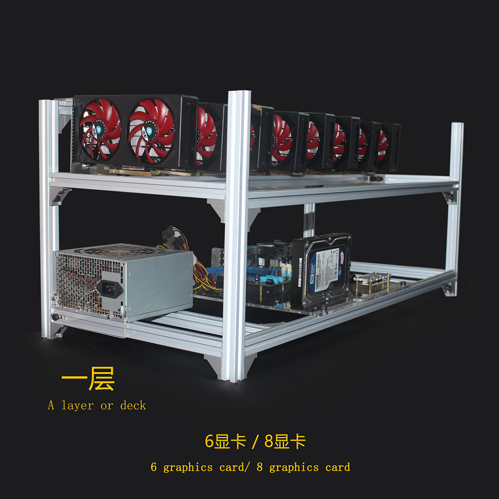 6 8 12 19 GPU Thợ Mỏ Khai Thác - đánh giá và giá Gpu Mining Rig Frame 8 Gpu