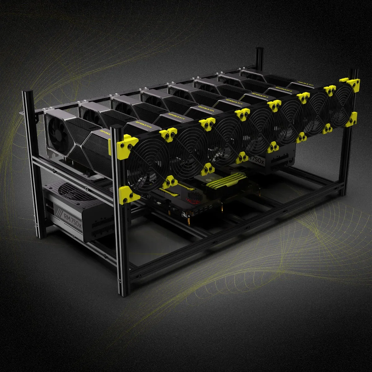 1pc 8 GPU Graphics card Alumin - đánh giá và giá Gpu Mining Rig Frame 8 Gpu