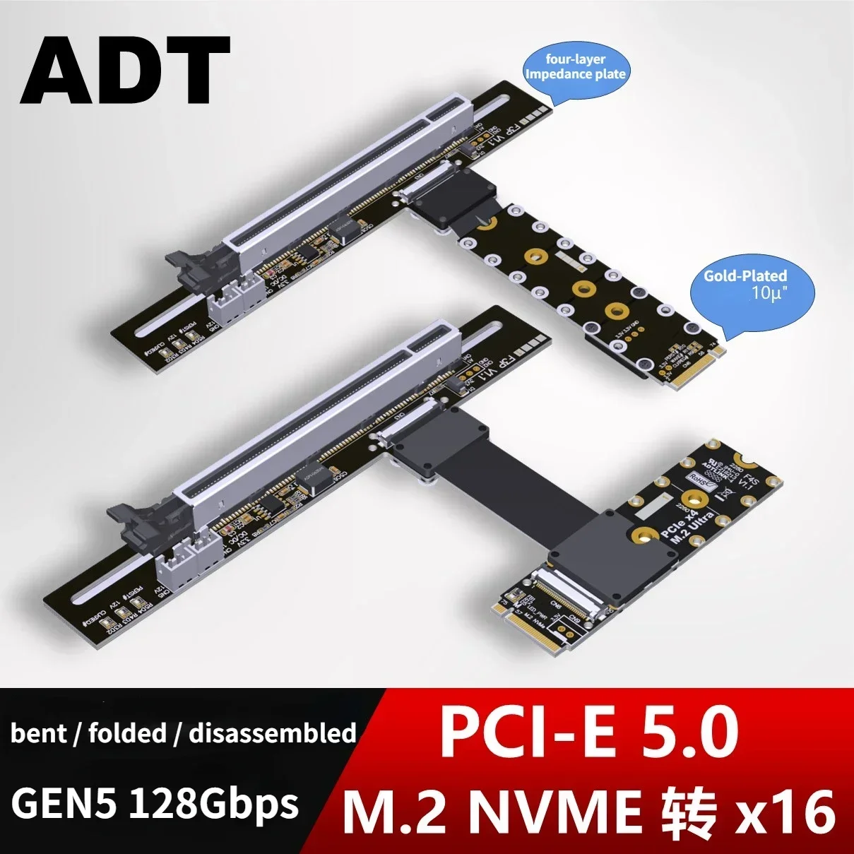 ADT-Link PCIe 5.0 M.2 NGFF NVM - đánh giá và giá Pcie 5.0 Gpu Riser Cable
