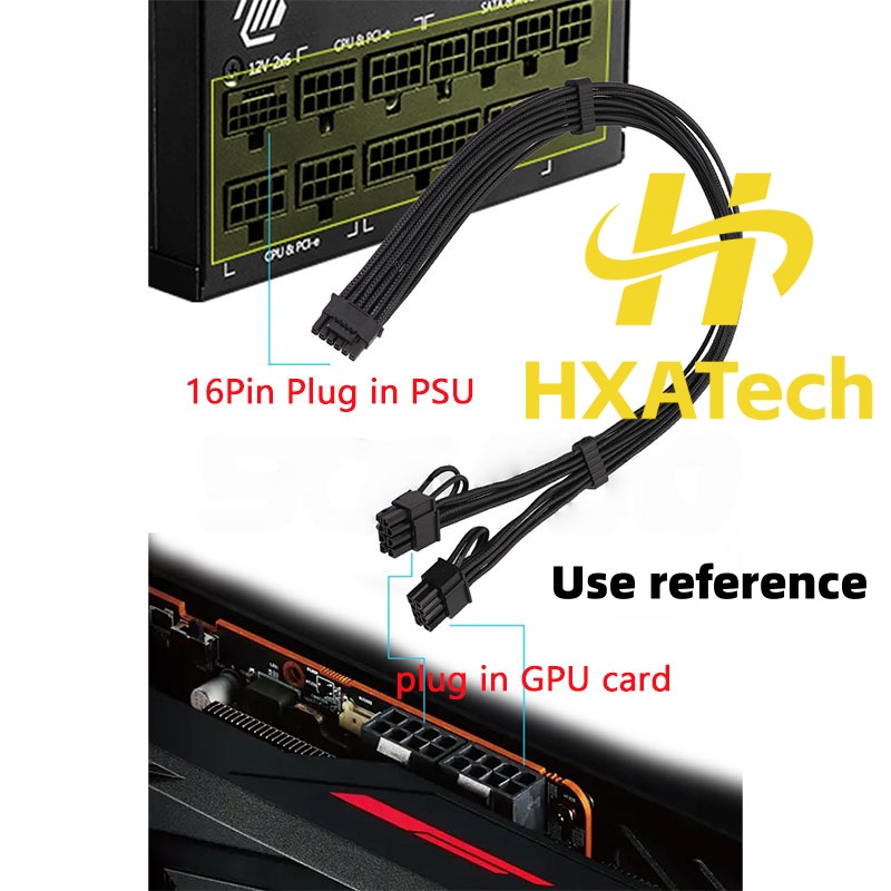 HXATech-Colorful 12VHPWR to Du - đánh giá và giá Dual 8Pin To 16Pin 12Vhpwr Cable
